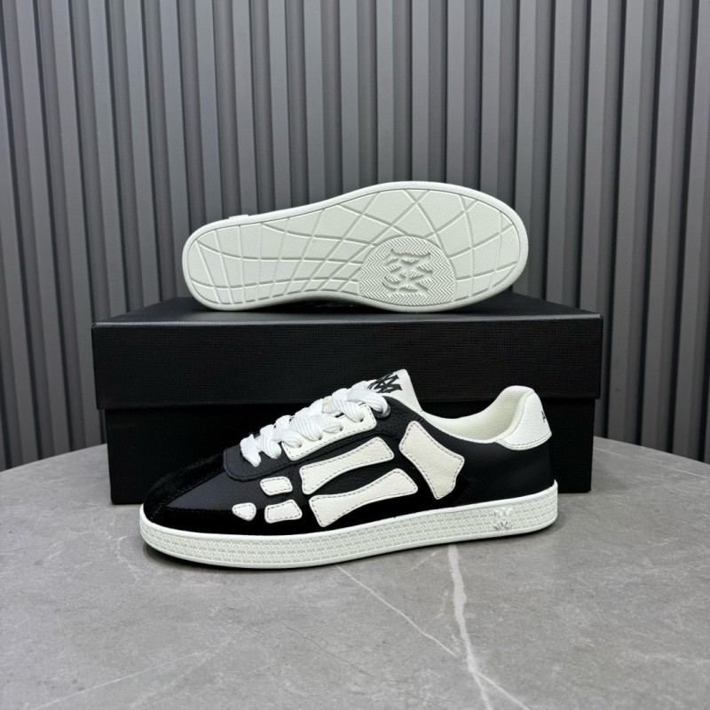 2024 Unisex Amiri Black White Leather Sneakers MJ00300