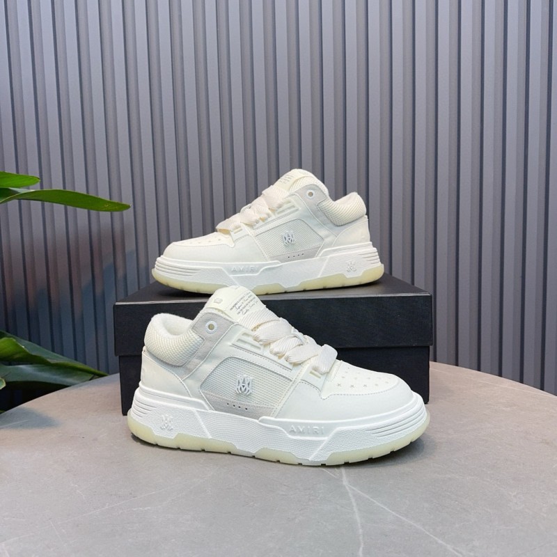 2024 Unisex Amiri White Leather Sneakers MJ00360