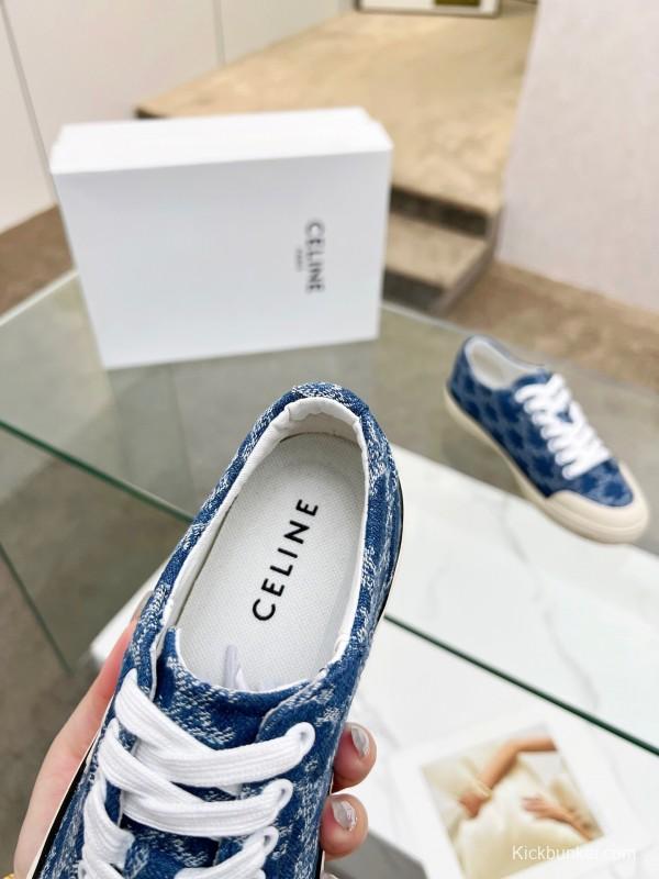 2025 Women Celine Blue Canvas Sneakers LY00210
