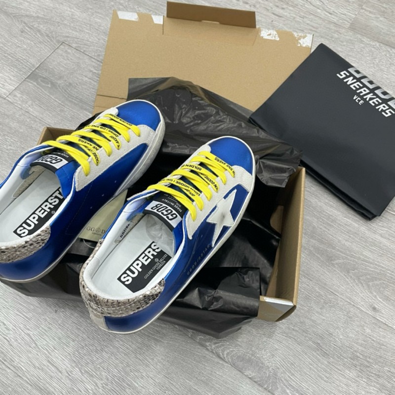 2025 Unisex GGDB Blue White Leather Sneakers