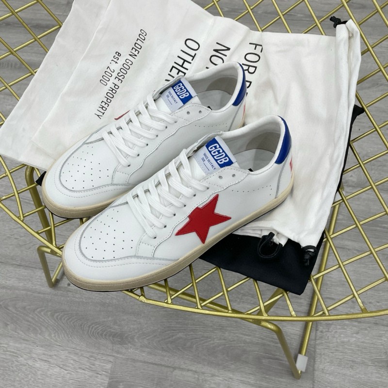 2024 Unisex GGDB White Red Blue Leather Low Top Sneakers MJ00260