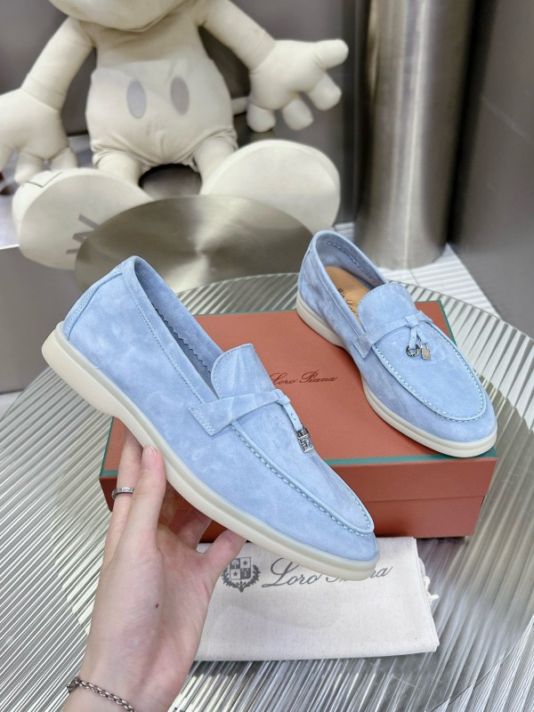 2024 Unisex Le Parmentier light blue suede Loafers MJ00270