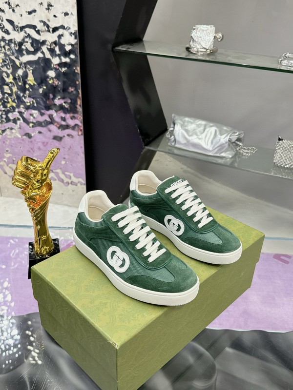 2024 Unisex Gucci Green Imported Suede Leather Sneakers MJ00310