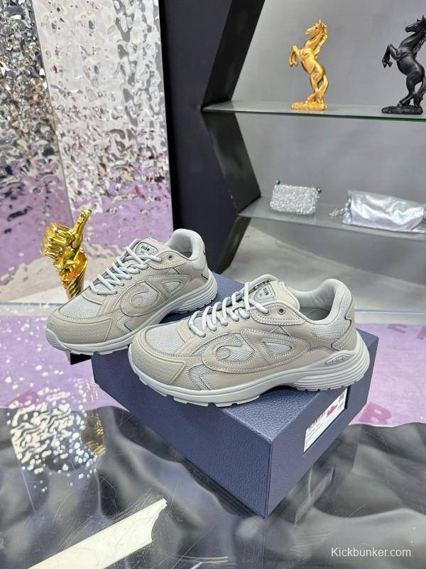 2024 Unisex Dior Stone Island B30 Beige White Mesh Sneakers MJ00330