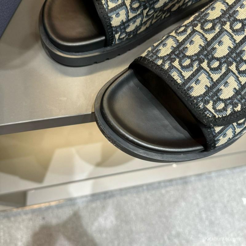 2024 Slippers Dior Black Canvas Slippers MJ00180