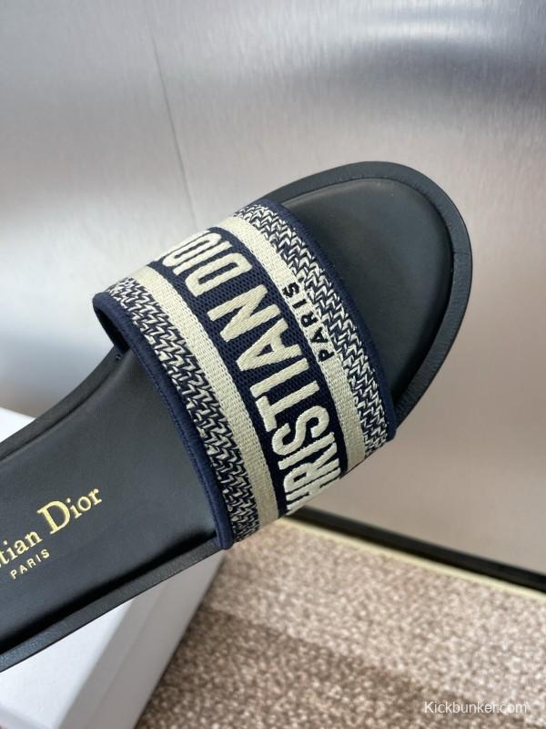 2025 Slippers Dior Black Canvas Slippers