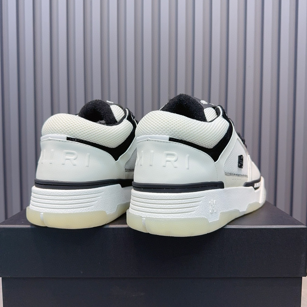 2024 Unisex Amiri Black White Leather Sneakers MJ00360