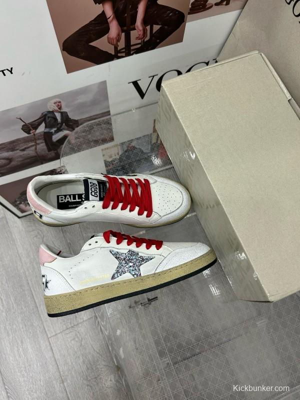 2024 Unisex GGDB White Pink Red Leather Suede Sneakers MJ00260