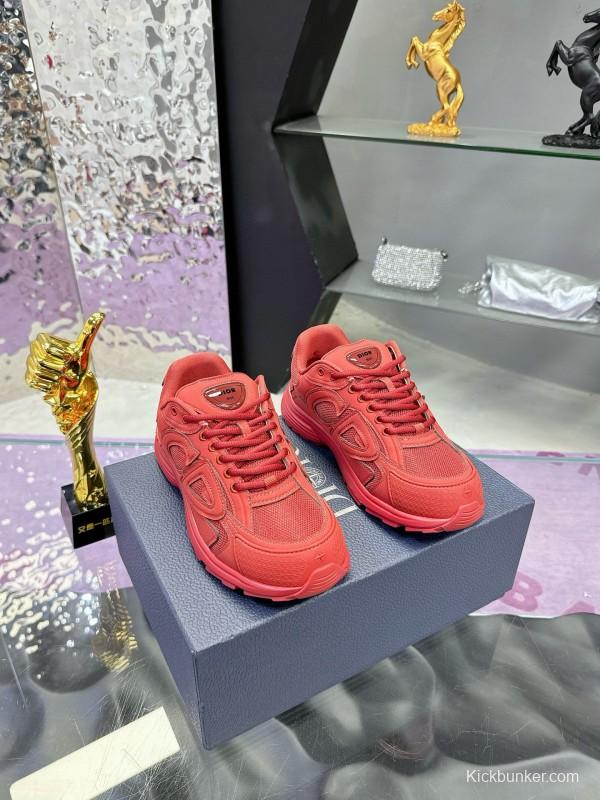 2024 Unisex Dior Red Mesh Technology Fabric B30 Sneakers Collaboration MJ00330