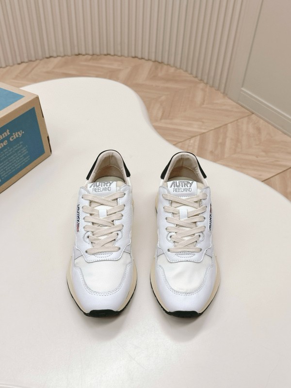 2024 Women Autry White Pink Beige Leather Mesh Casual Sneakers MJ00330