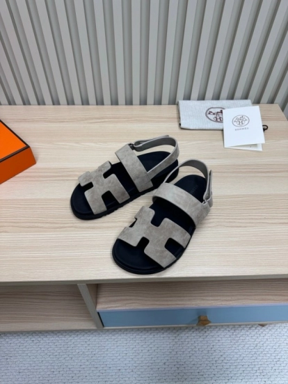 2025 Slippers Hermès Grey Suede Slippers