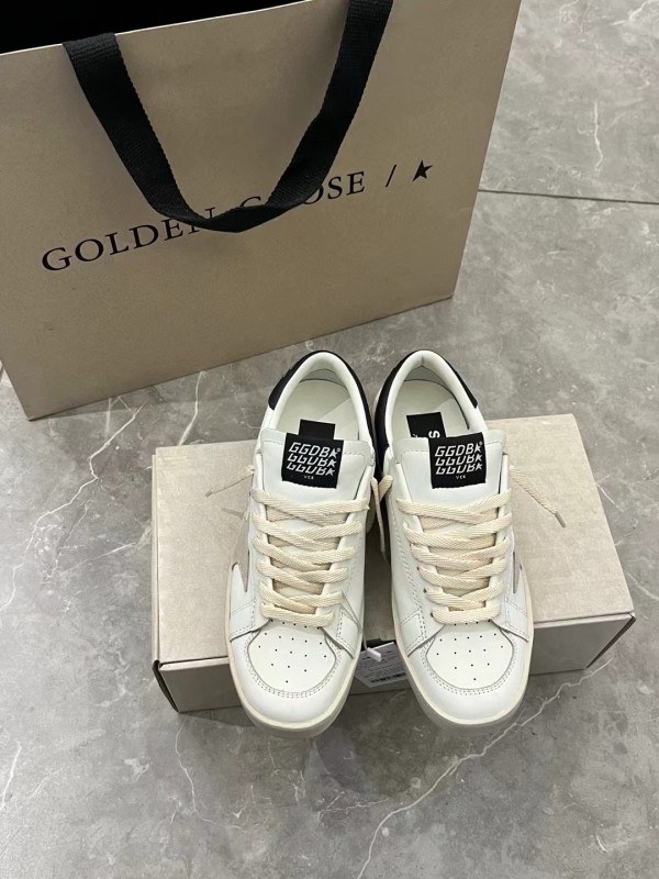 2024 Unisex GGDB White Black Leather Low Top Sneakers MJ00260