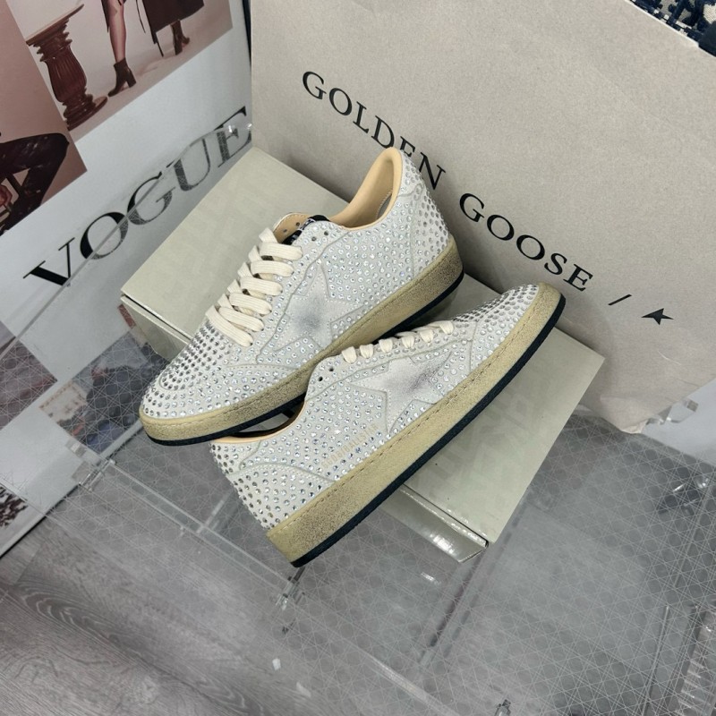 2024 Unisex GGDB White Crystal Leather Sneakers MJ00260