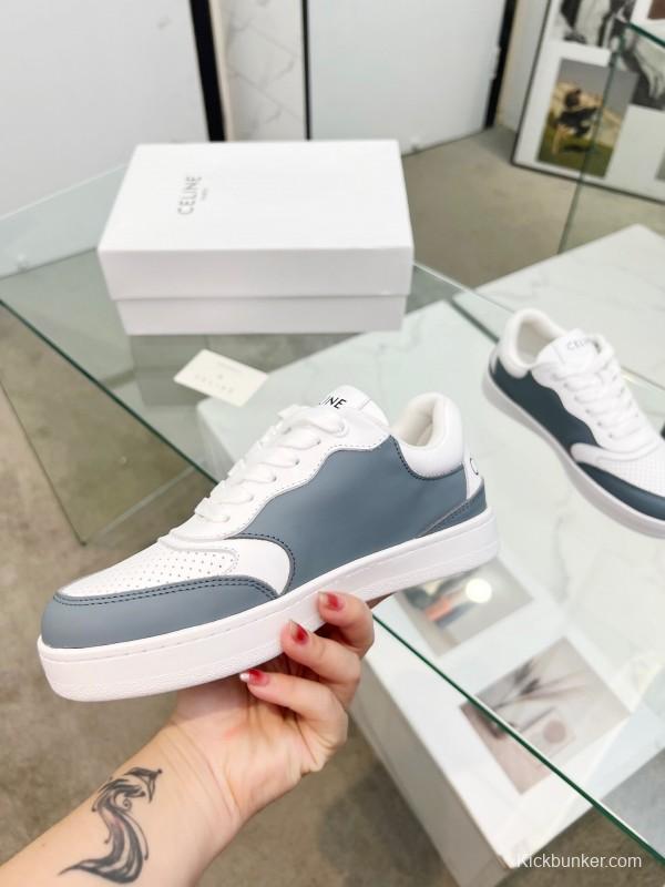 2025 Unisex CELINE White Grey Leather Sneakers