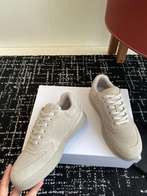 2025 Women Celine Beige Suede Sneakers KFY00310