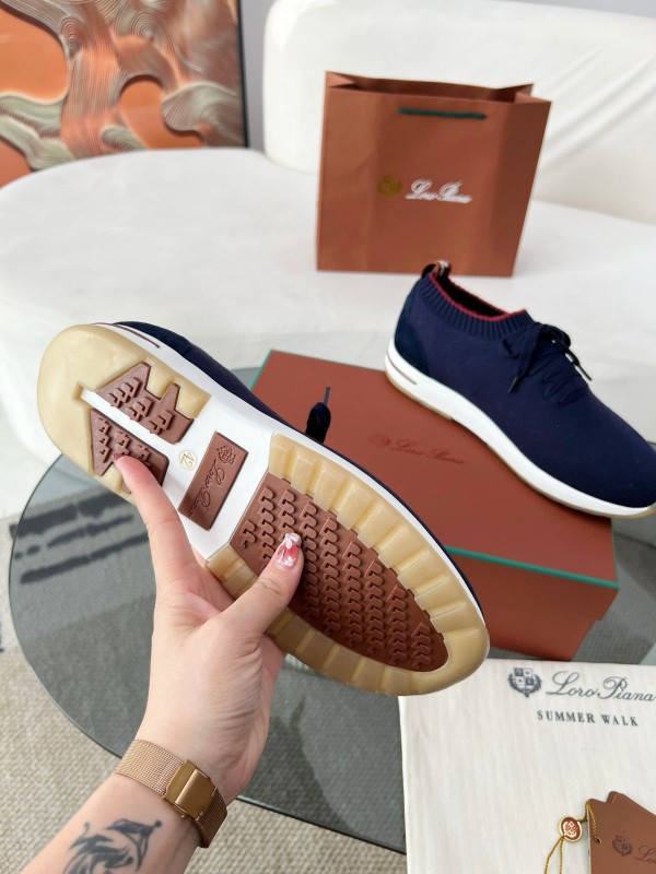 2024 Men LP Navy Wool Knit Sneakers MJ00330
