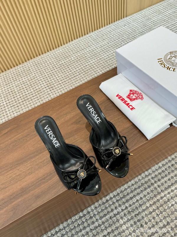 2025 Women VERSACE Black Leather High Heel LY00210