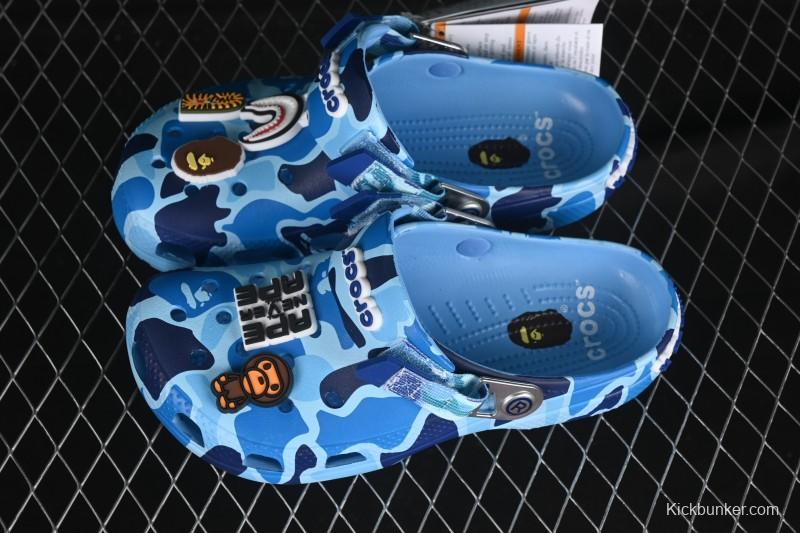 Bape x Crocs Classic Clog Camouflage Print Comfortable Versatile Clogs - B.D4