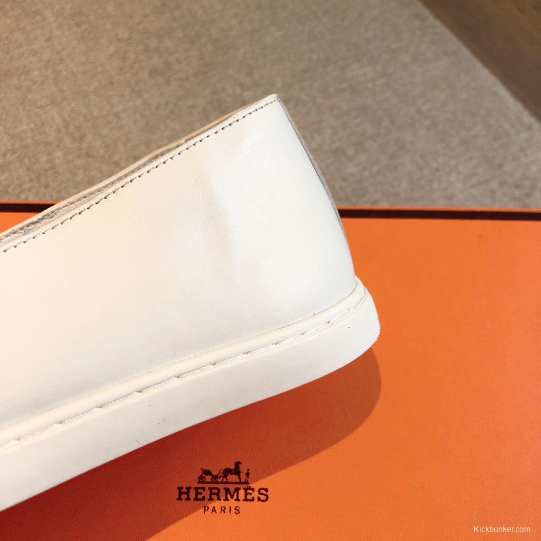 2025 Unisex Hermès White Leather Plimsolls AS00380