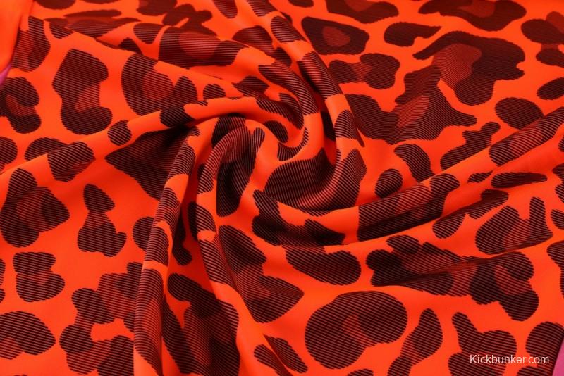 2025 Adidas Orange & Black with Leopard Print Pattern Half Zipper Jacket +Long Pants