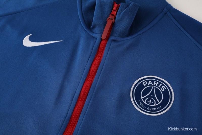 25/26 PSG Blue Full Hoodie Zipper Jacket +Long Pants