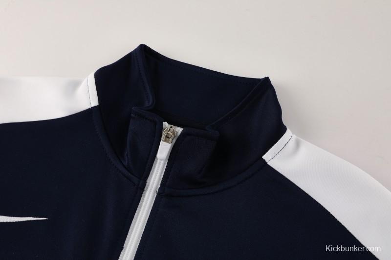 2025 Nike White/Navy Full Hoodie Zipper Jacket +Long Pants