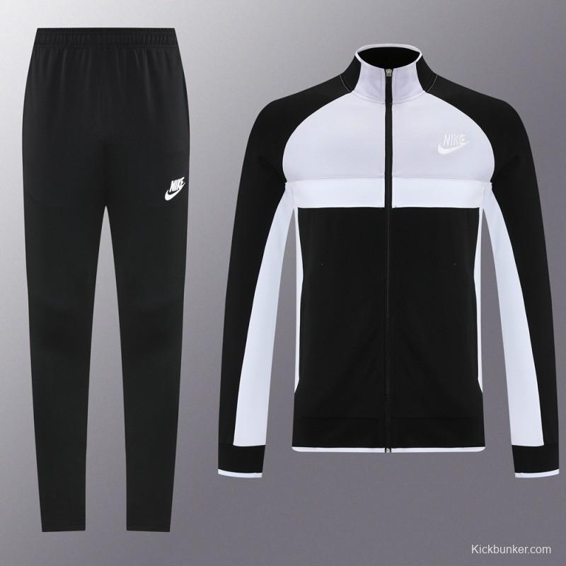 2025 Nike Grey/Black Full Hoodie Zipper Jacket +Long Pants