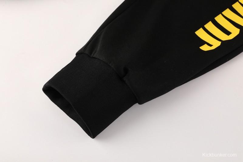 25/26 Juventus Black Hoodie Full Zipper Jacket + Long Pants