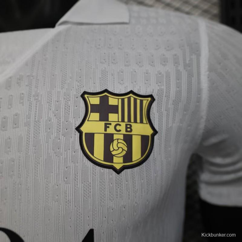 Player Version 25/26 FC Barcelona White Jersey With 304 Sponsor