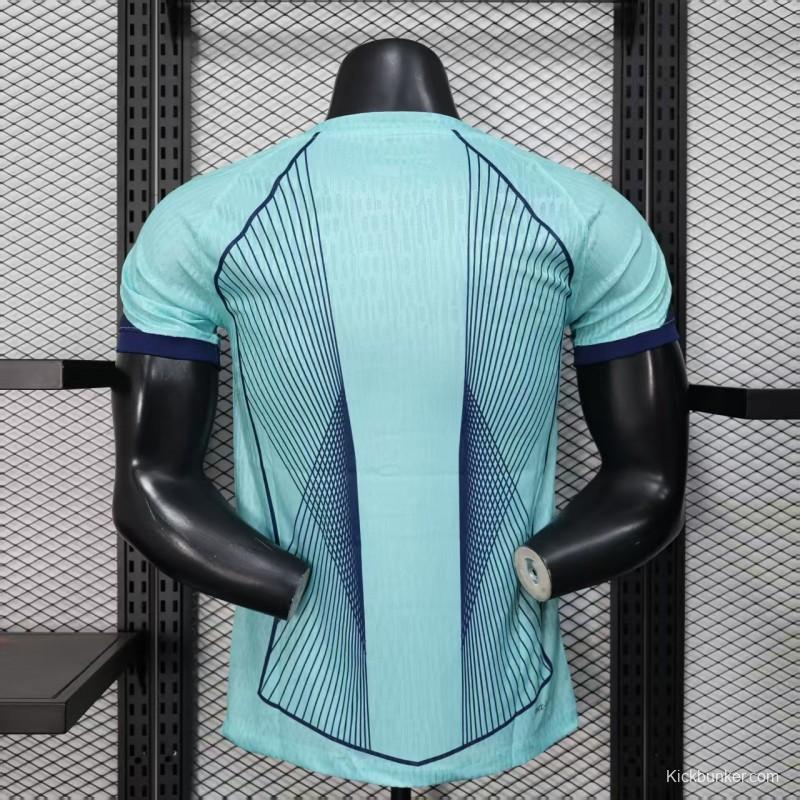 Player Version 25/26 FC Barcelona Light Blue with Vertical Pinstripe Pattern Jersey