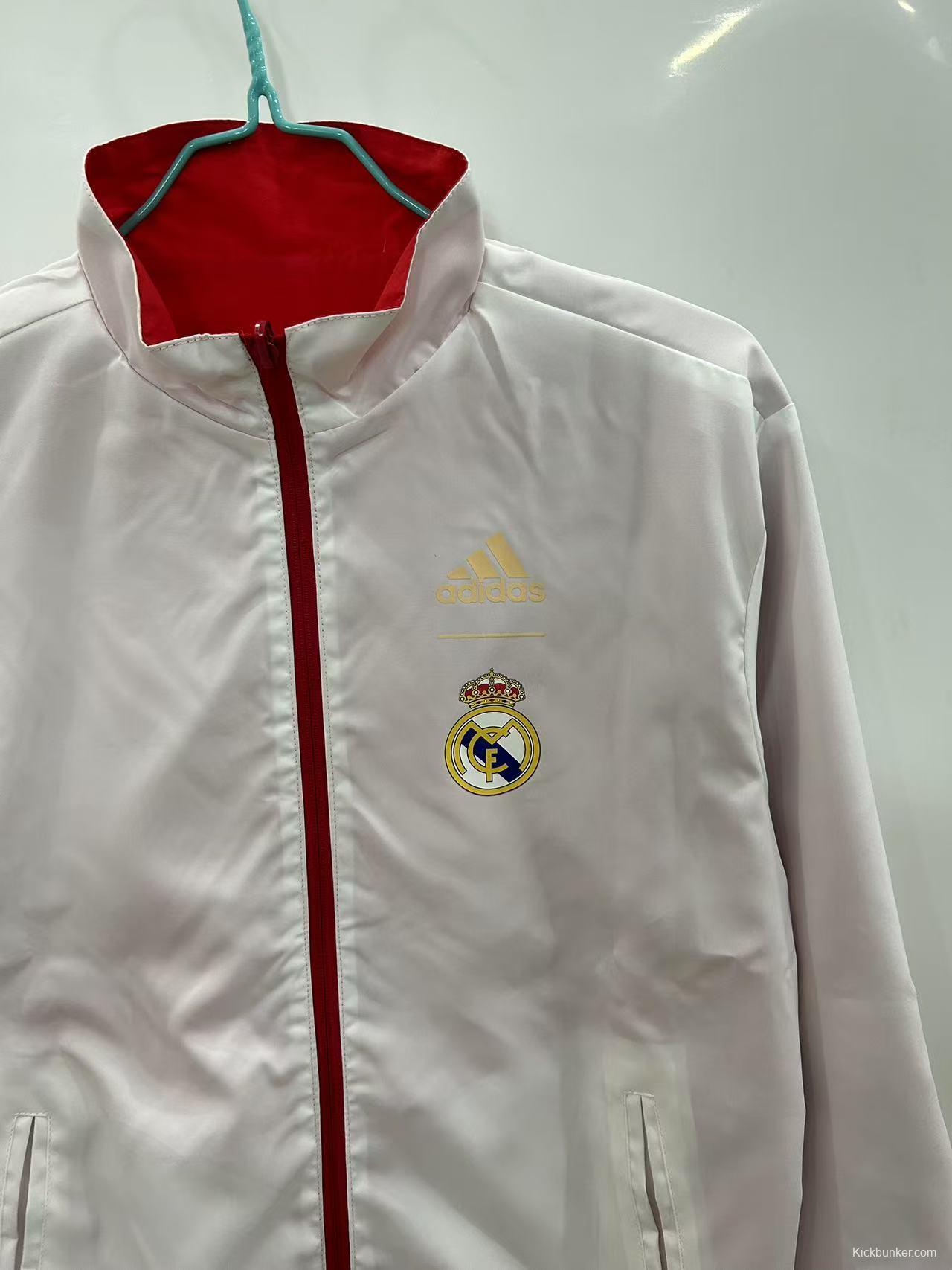 25/26 Real Madrid Red/White Reversible Windbreaker
