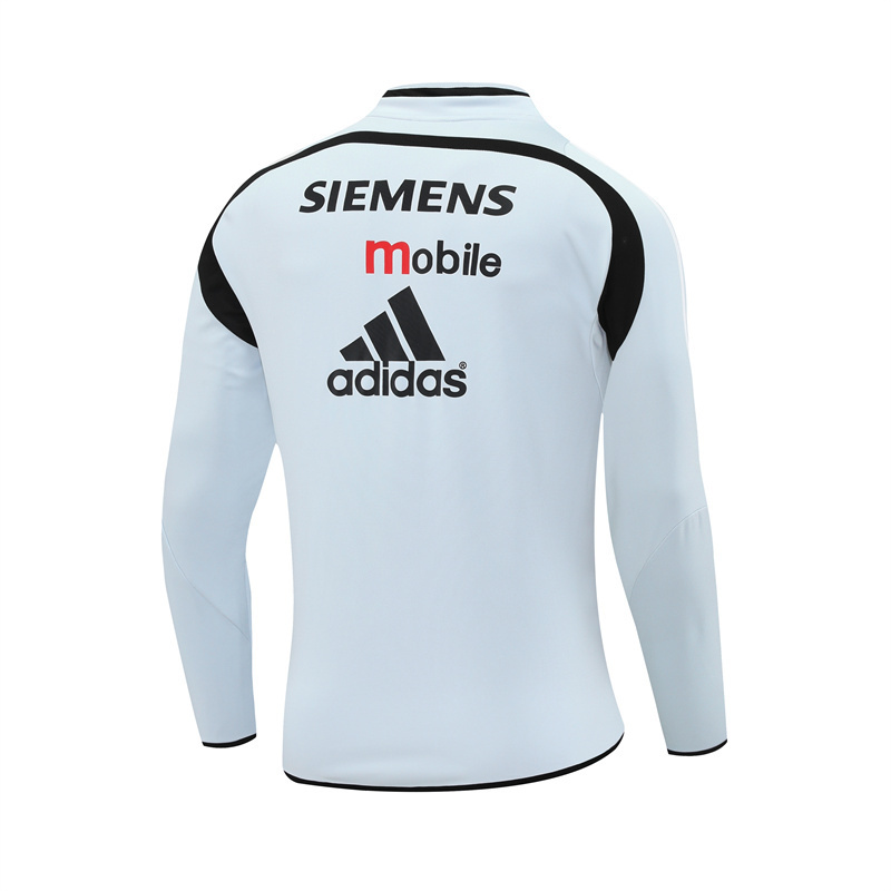 Retro 04/05 Real Madrid Light Grey Half Zipper Jacket