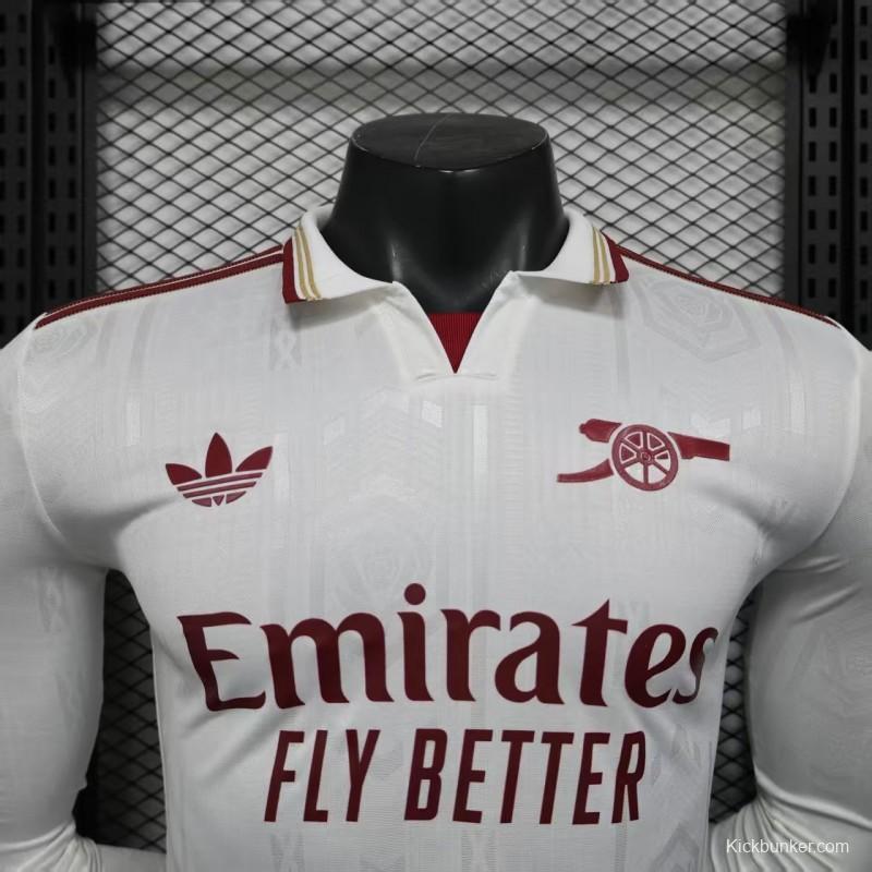 Player Version 25/26 Arsenal Third Long Sleeve White Jersey
