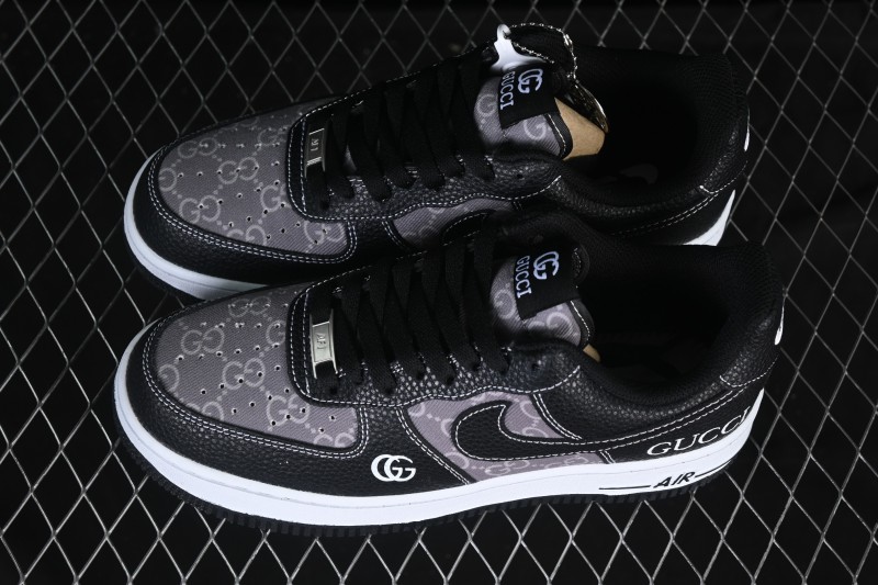 Nike Air Force 1 '07 Low Gucci Collaboration Litchi Grain Print Casual Sneakers - AH8462-002