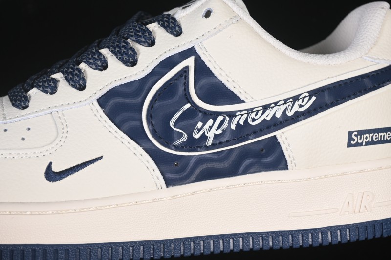 Nike Air Force 1'07 Low Supreme Co-branded Ripple Beige Blue Casual Skate Shoes - XY2025-001