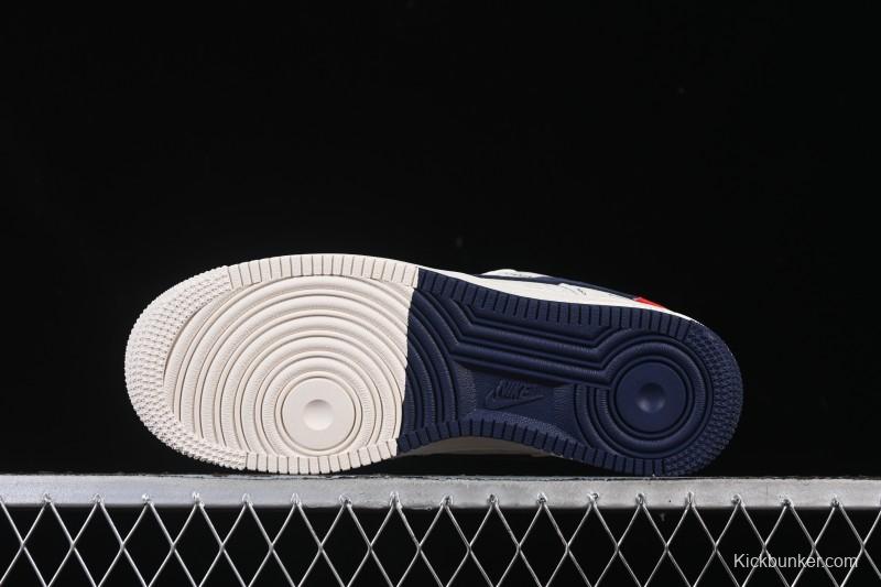 Nike Air Force 1 '07 Low LV Collaboration Print Light Blue Swoosh Casual Sneakers - MZ9588-817