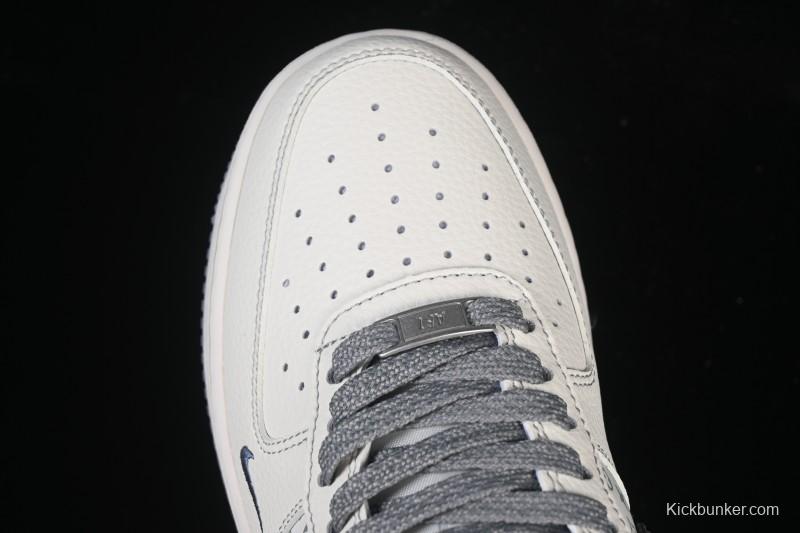 Nike Air Force 1 '07 Low LV Collaboration Printed Beige Swoosh Casual Low-Top Sneakers - HH7518-079