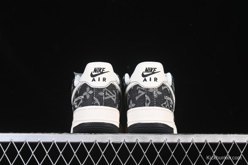Nike Air Force 1 '07 Low LV Collaboration Denim Beige Black Stitching Casual Sneakers - MZ9588-815