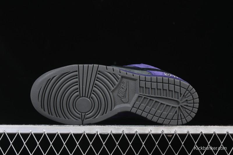 Nike Supreme Dunk SB Dunk Low Casual Skate Shoes Grey Purple - HQ8487-500