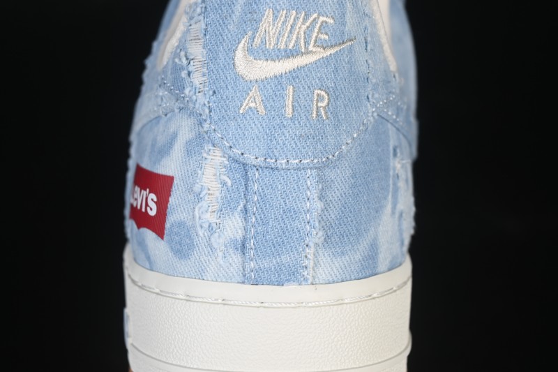 Nike Air Force 1 '07 Low Levi's White Light Blue Casual Sneakers - YF9511-814
