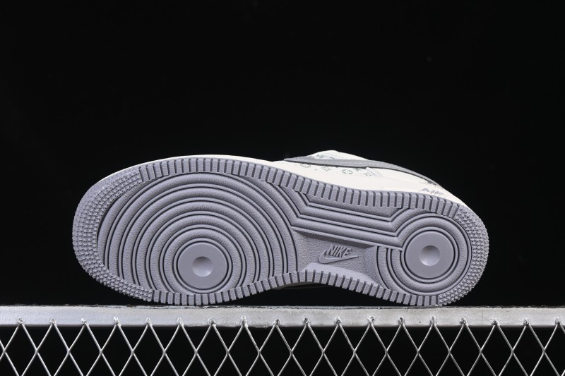 Nike Air Force 1 '07 Low LV Collaboration Printed Beige Swoosh Casual Low-Top Sneakers - HH7518-079