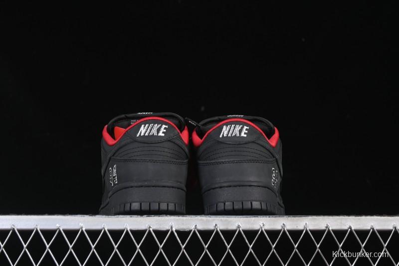 Nike Supreme x Nike SB Dunk Low Ocean Fog Limited Edition Black Warrior Low Top Casual Skate Shoes - HQ8487-001