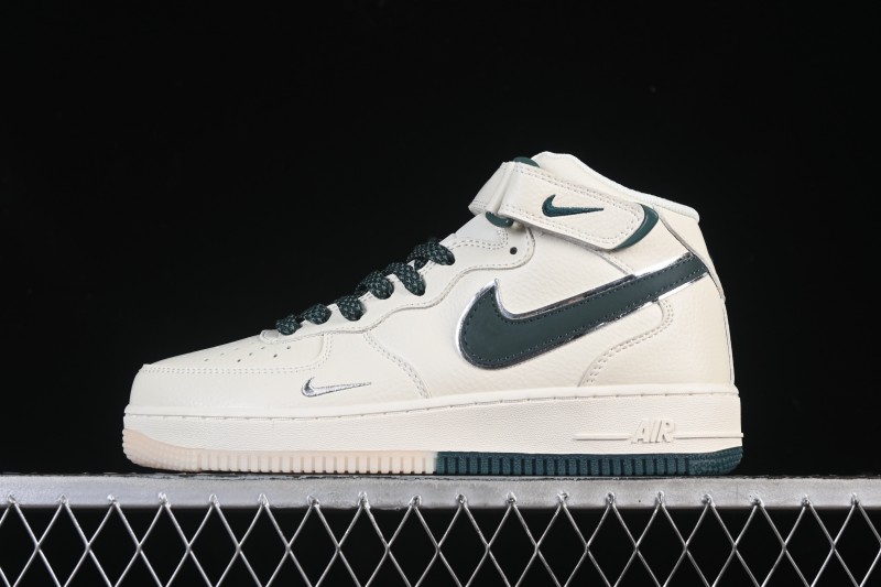Nike Air Force 1'07 Mid Casual Shoes with Reflective Design and Full-Length Air Cushion - XL0236-235