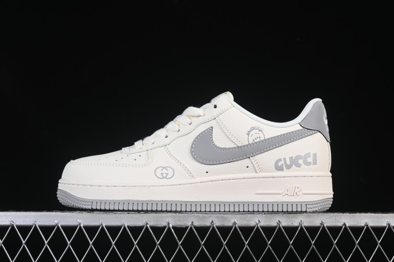 Nike Air Force 1 '07 Low Gucci Collaboration Ghost Face Beige Gray Casual Sneakers - QW5836-024