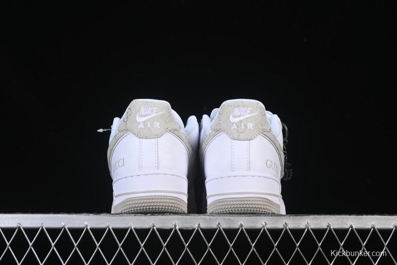 Nike Air Force 1 '07 Low Gucci Collaboration Light Gray Denim Glow-in-the-Dark Low-Top Casual Sneakers - XX3168-197