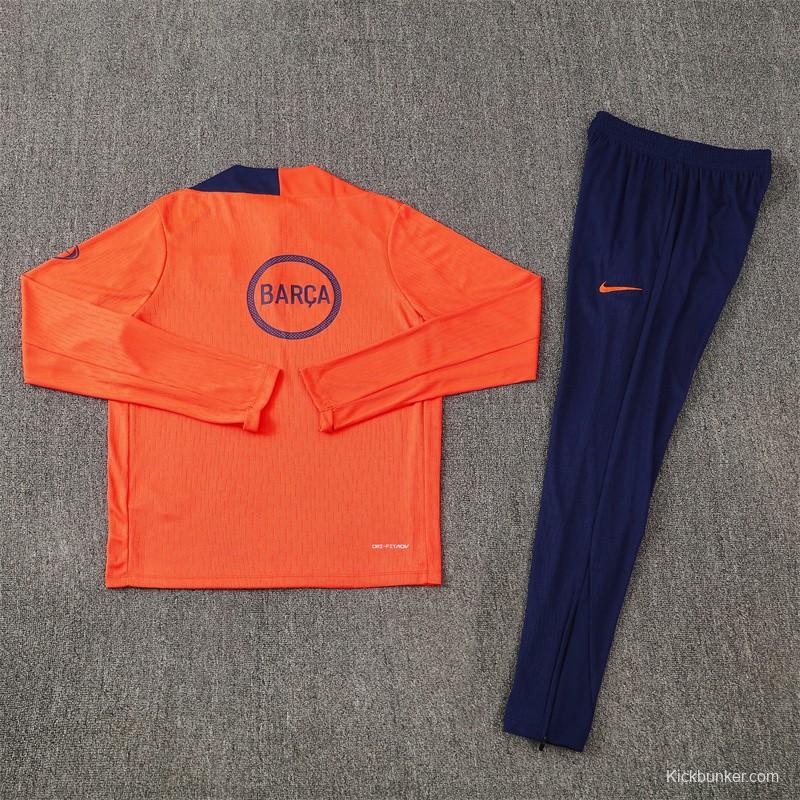 Player Version 25/26 Barcelona Orange T90 Half Zipper Jacket+Long Pants