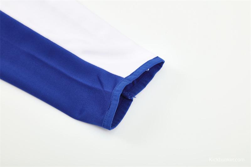 2002 Brazil Color Blue Half Zipper Jacket+Long Pants