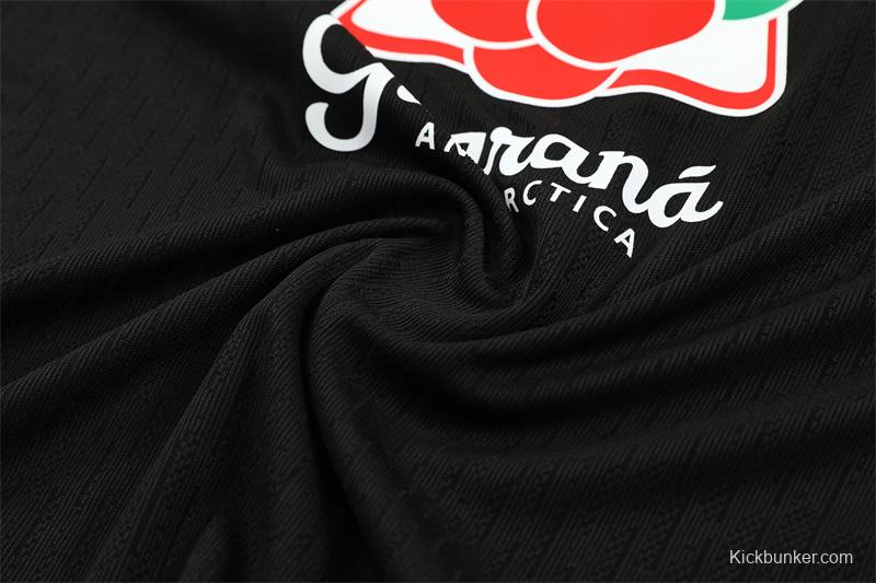 Player Version 25/26 Brazil Black Half Zipper Jacket+Long Pants