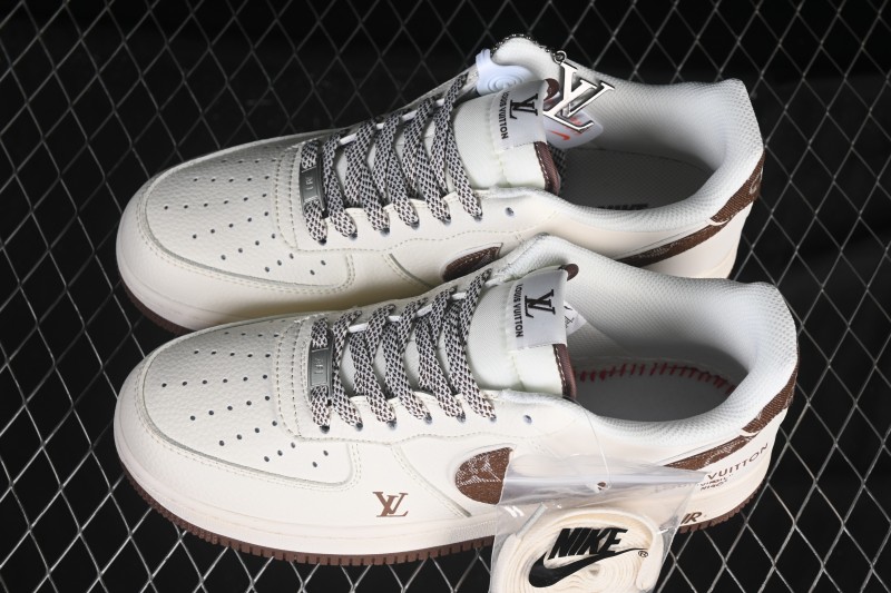 Nike Air Force 1 '07 Low LV Collaboration Denim Brown Swoosh Low-Top Casual Skateboarding Shoes - SM6668-109