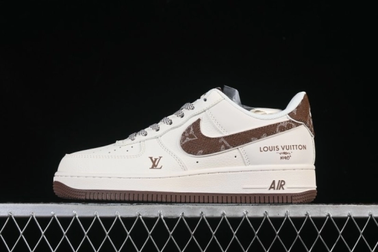 Nike Air Force 1 '07 Low LV Collaboration Denim Brown Swoosh Low-Top Casual Skateboarding Shoes - SM6668-109